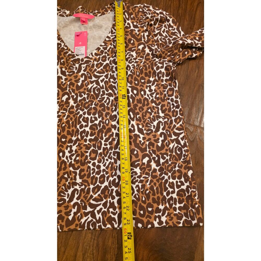 Lilly Pulitzer Jansen V-Neck Sweatshirt Chocolate My Favorite Spot - Picture 5 of 6